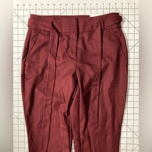 NWT Loft Outlet Women’s Belted Red Size 0 High Rise Skinny Ankle Pants